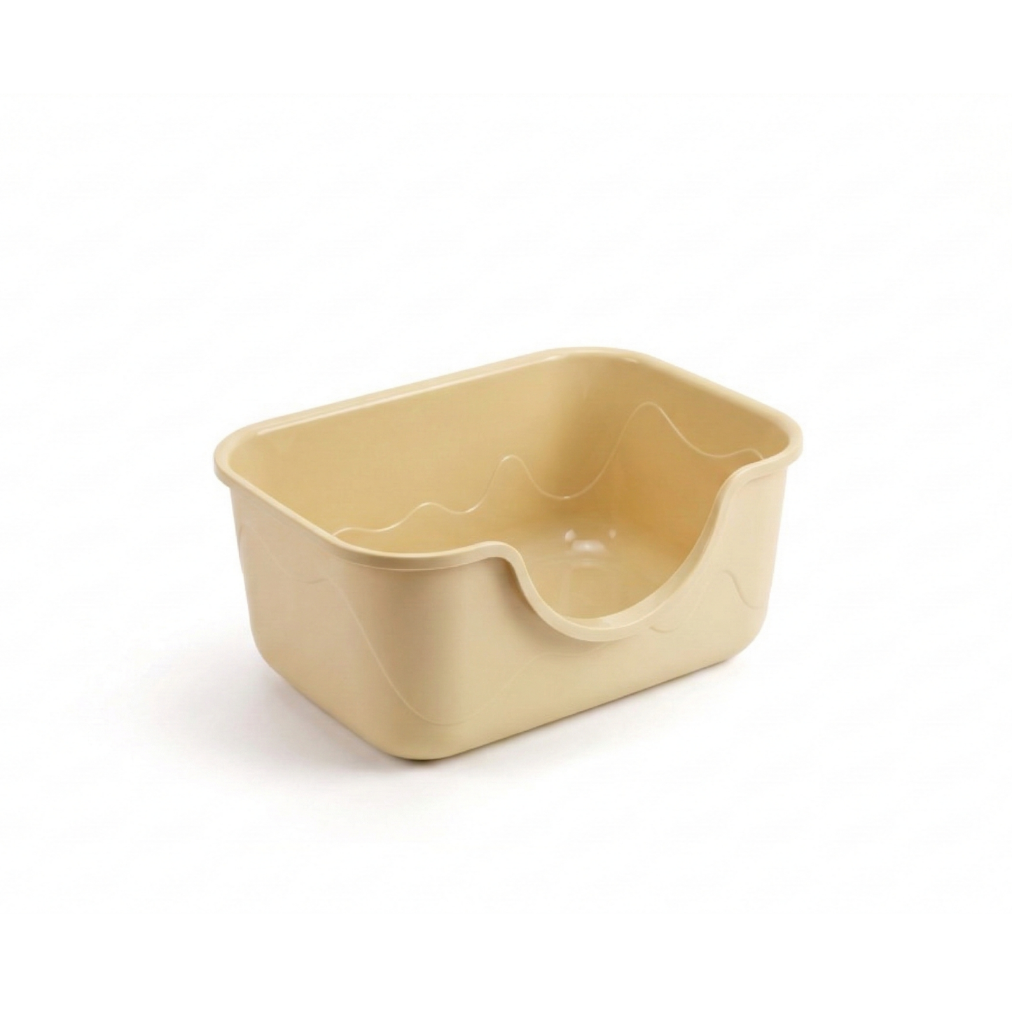 【Aiwo】プラスチックキャットトイレ(高さ250mm) - カーキ
